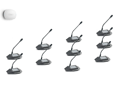 Bosch Dicentis Draadloos vergader systeem huren verhuur 10 vergaderposten set